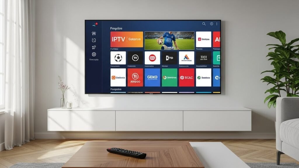 Teste IPTV Portugal em Smart TV com canais portugueses e interface moderna