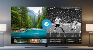 Comparação entre IPTV estável e IPTV com buffering